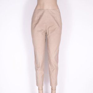 Loro Piana Khaki Wool Blend Slim Leg Ankle Dress Pants Women's SZ 42